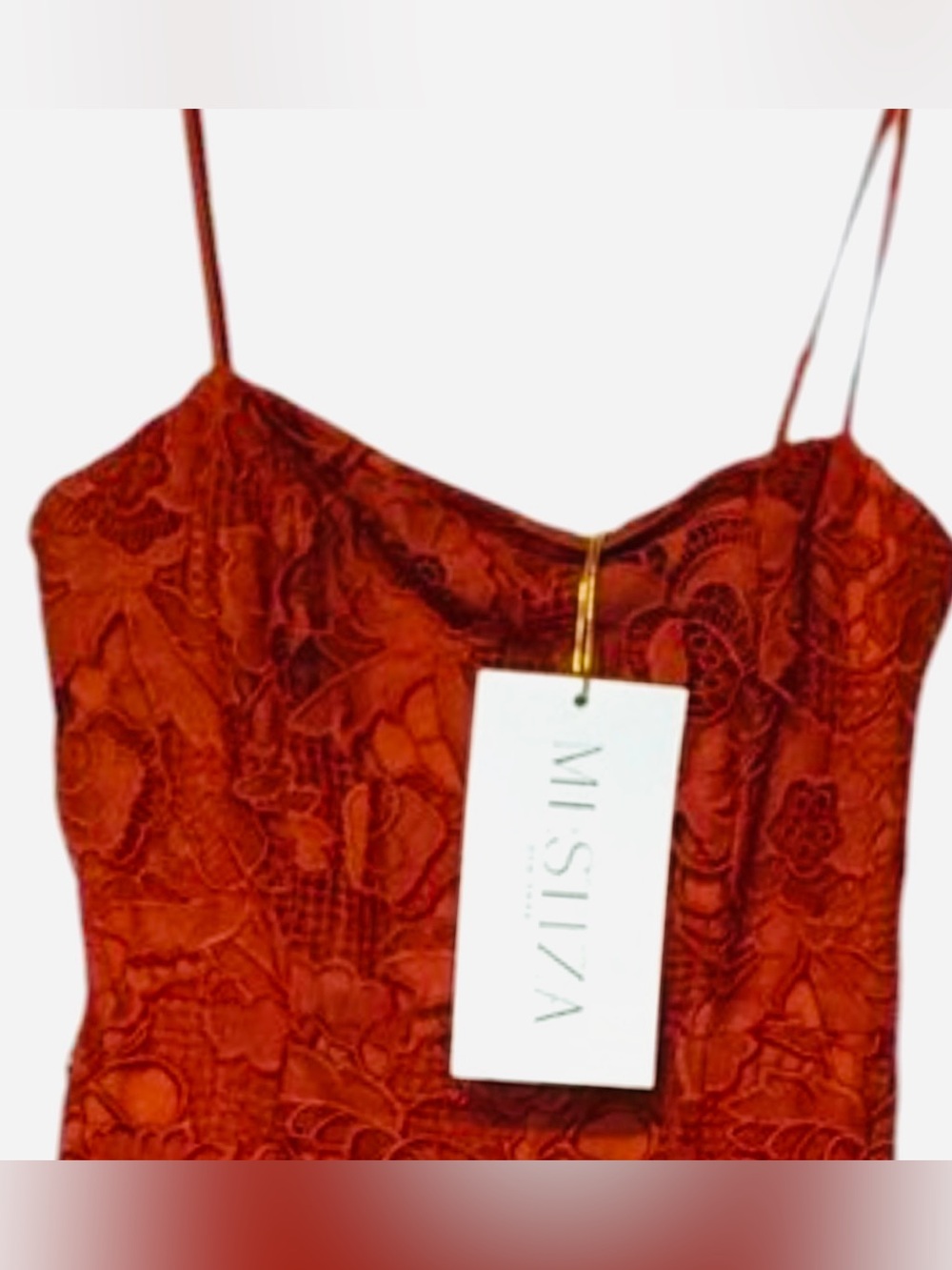 NWT ♥️ MESTIZA Vanessa Midi Dress With Adjustable Bow - Picture 4 of 4